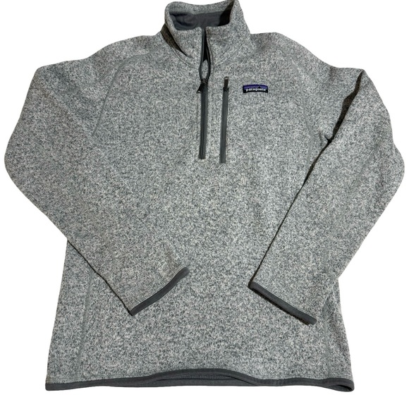 Patagonia Gray Zip Up Sweater with Athletic Fit - Picture 1 of 8